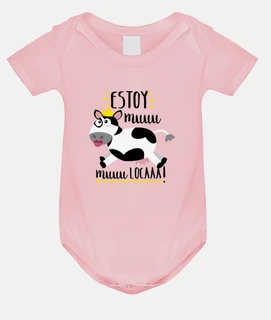 Body bebé "muuu locaaa!, rosa