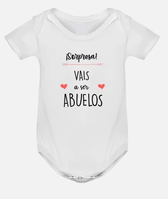 Body Bebé Personalizado Sorpresa!! Vais a ser Abuelos