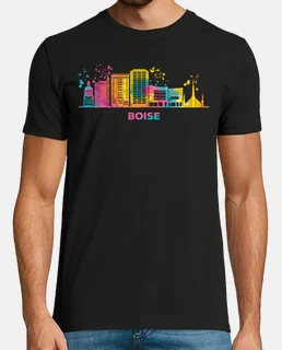 boisean skyline colorful cityscape bois