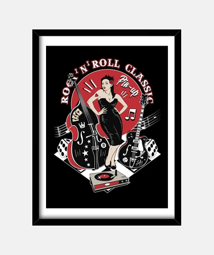 Cadre boîte 50s rockabilly musique pinup retro rock and roll rockers USA