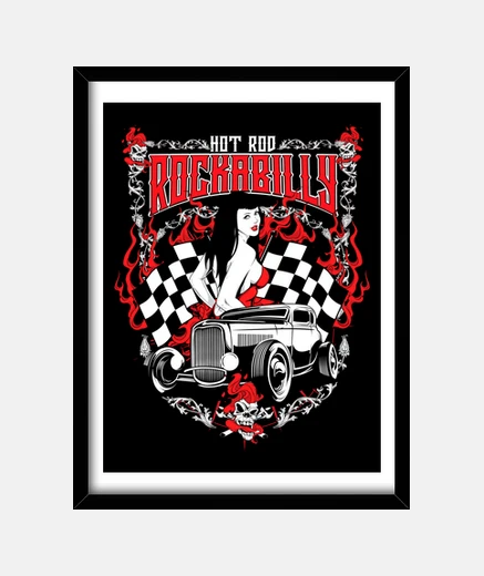 Cadre boîte rock rockabilly musique rockers psychobilly vintage hotrod sexy pinup
