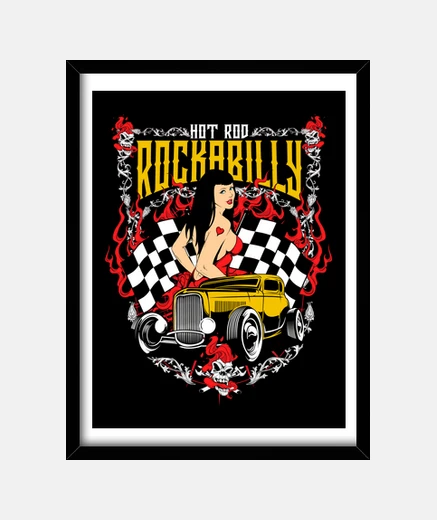 Cadre boîte rock rockabilly musique rockers psychobilly vintage hotrod sexy pinup