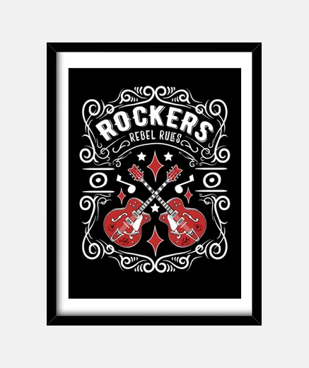 Cadre boîte vintage rock rockers rétro musique de guitare rockabilly rock and roll USA
