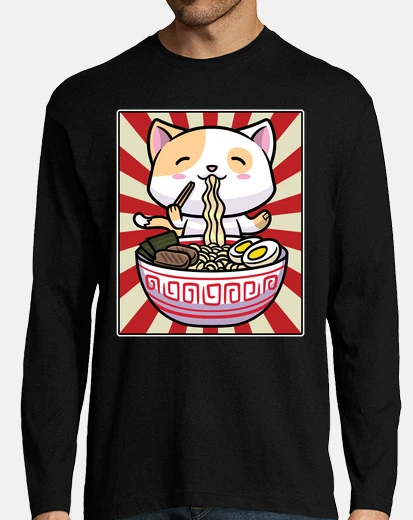 Tee-shirt bol de ramen de chat mignon nouilles ja