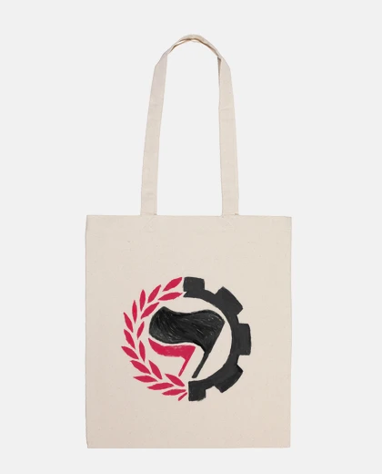 Bolsa Bolsa crema - Antifa black flag