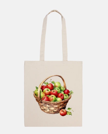 Bolsa bolsa de asas de almacenamiento de cesta de mimbre de sidra de manzanas masticables