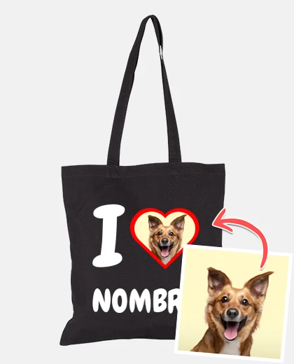 Bolsa bolsa i love foto texto personalizable