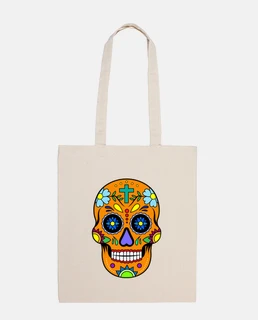 Bolsa Calavera Mexicana Naranja