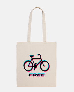 Bolsa de tela, color natural, bicicleta