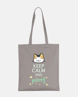 Bolsa de tela Keep calm and purr