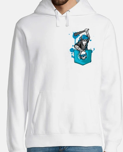 Sudadera bolsillo de banda de calavera