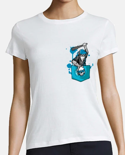 Playera bolsillo de banda de calavera