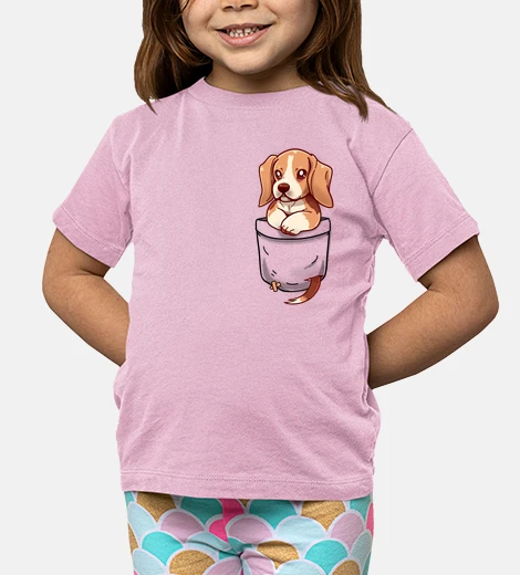Ropa bolsillo lindo beagle - camisa de niños