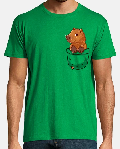 Camiseta bolsillo lindo capibara - camisa para hombre