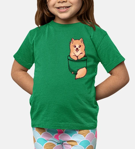 Ropa bolsillo lindo pomerania - camisa de niños