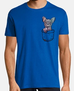 bolsillo lindo bulldog francés - camisa para hombre