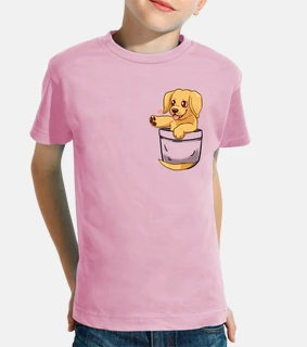 bolsillo lindo labrador dorado - camisa de niños