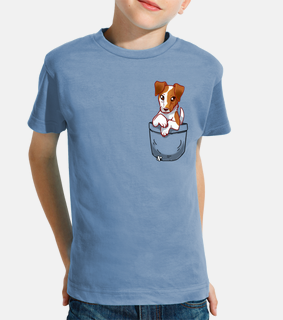 bolsillo lindo liso fox terrier hound - camisa de niños