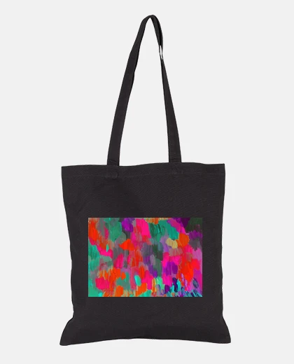 Bolsa bolso de mujer, cuadro intenso colores rosa vivo, fucsia, fluo, intenso,