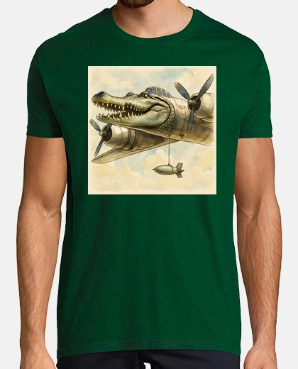 Camiseta bombardero cocodrilo acuarela