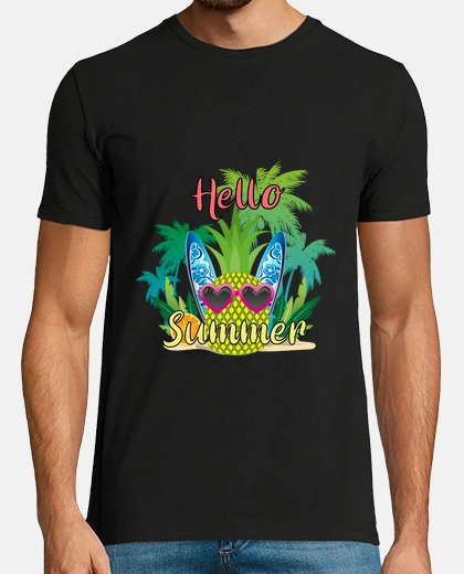 Tee-shirt bonjour ananas tropical d39été avec des