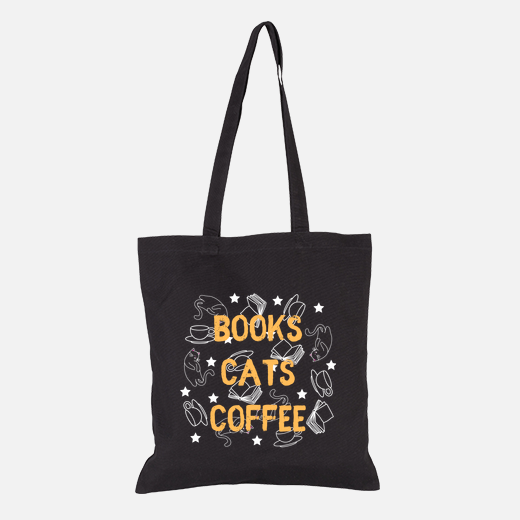 books, cats, coffee black
