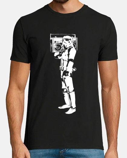 T-shirt boombox trooper idea regalo divertente retrò vintage