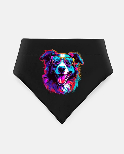 Mascotas Border Collie Synthwave Retro