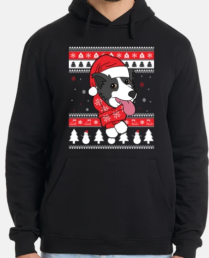 Hoodie border collie ugly christmas dog