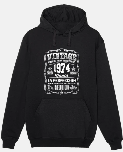 Hoodie born in 1974 vintage 50 years old gift 50th birthday