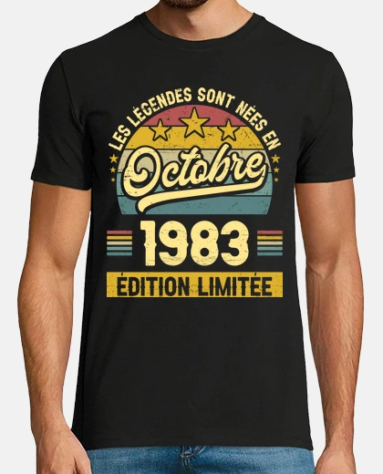 T-shirt born in October 1983 40 years birthday