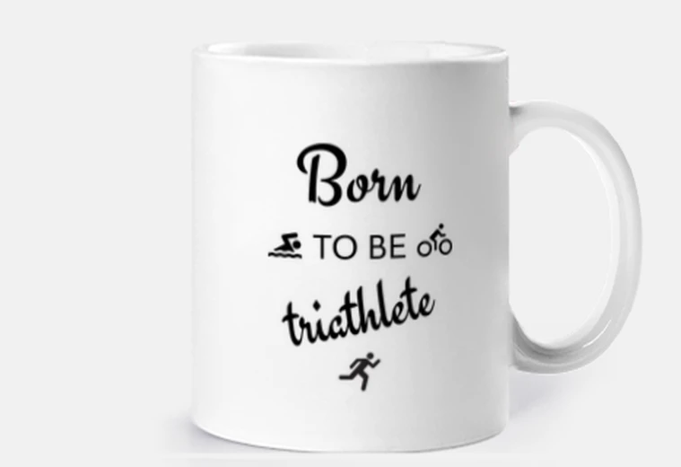 Mug Born to be triathlete. Mug cadeau