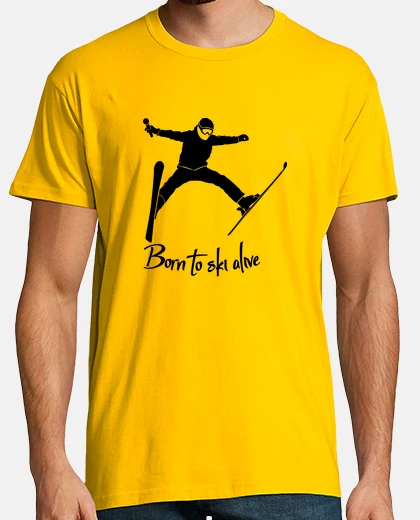 Tee-shirt born to ski alive