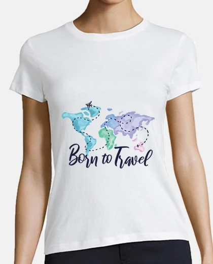 T-shirt Born to Travel   watercolor