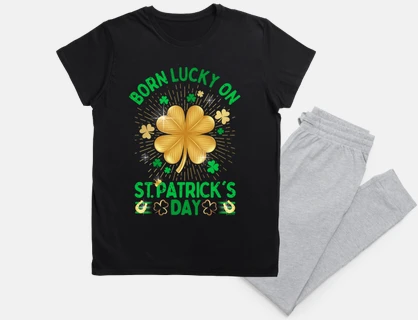 born lucky on saint patricks day - gold