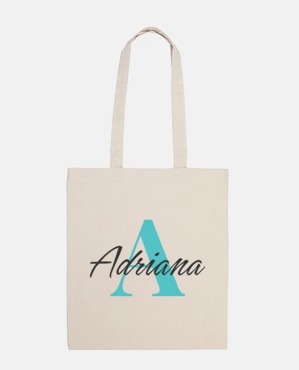 Borsa borsa con iniziale e nome personalizzata - a