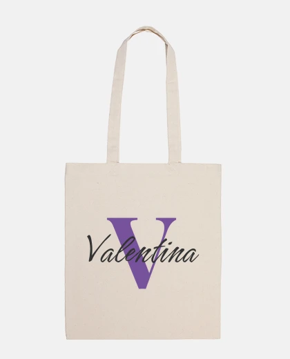 borsa con iniziale e nome personalizzata - v