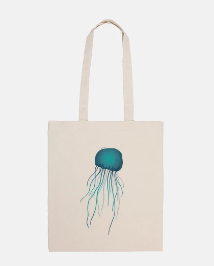 Borsa borsa di stoffa, colore naturale. meduse di base.