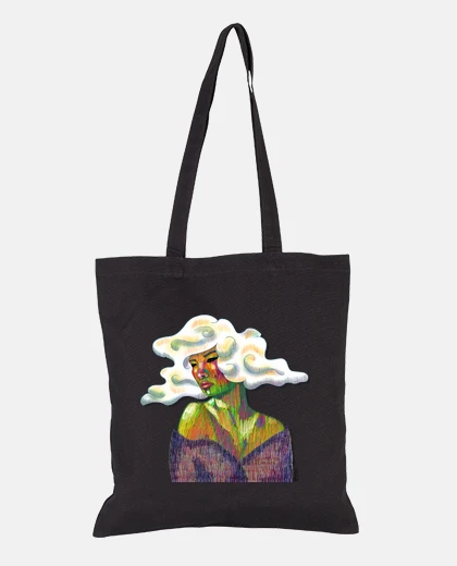 Borsa borsa nera donna nuvola colorata