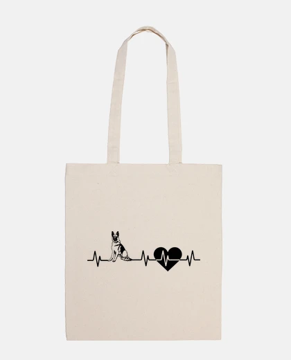 Borsa borsa per la spesa per diario, borsa per studenti con elettrocardiogramma pastore tedesco