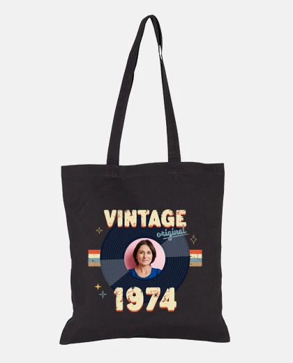 borsa vintage 1974 con foto personalizzabile