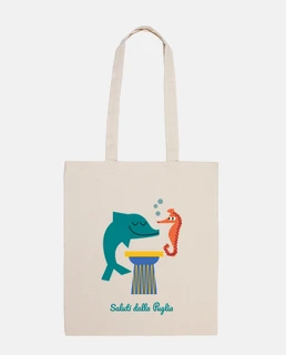 Borsa di tela con Delfino