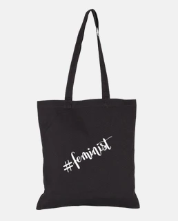 borsa hashtag femminista bianca