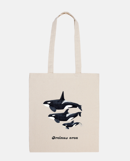 borsa tela orca trio (orcinus orca)