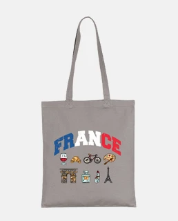 borsa tote di lusso con profumi di vino e bandiera della francia