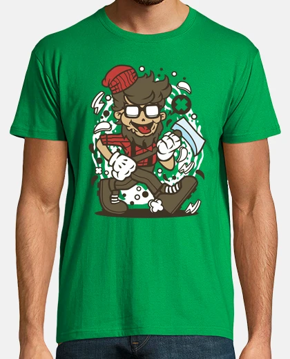 T-shirt boscaiolo hipster