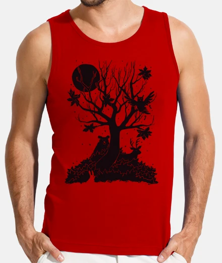 T-shirt bosco in autunno