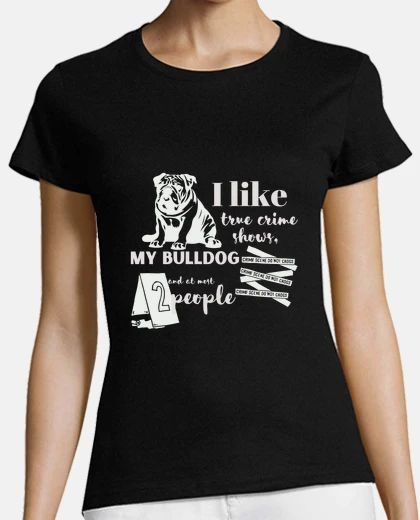 Tee-shirt bouledogue vrai crime fond sombre