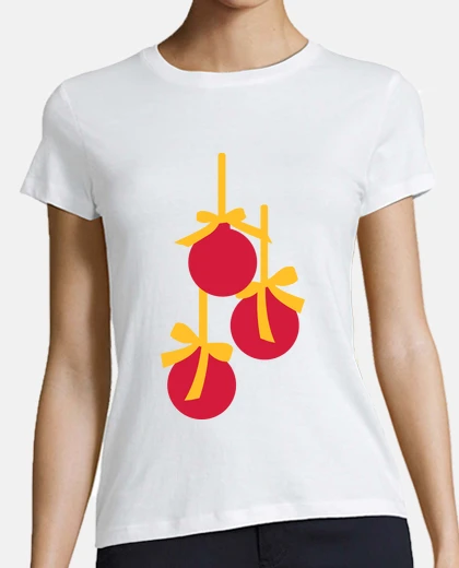 Tee-shirt boules de no&euml;l ornement