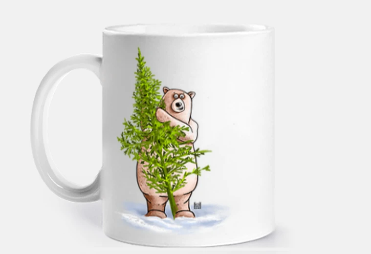 Cup bowl. bear with tree 001